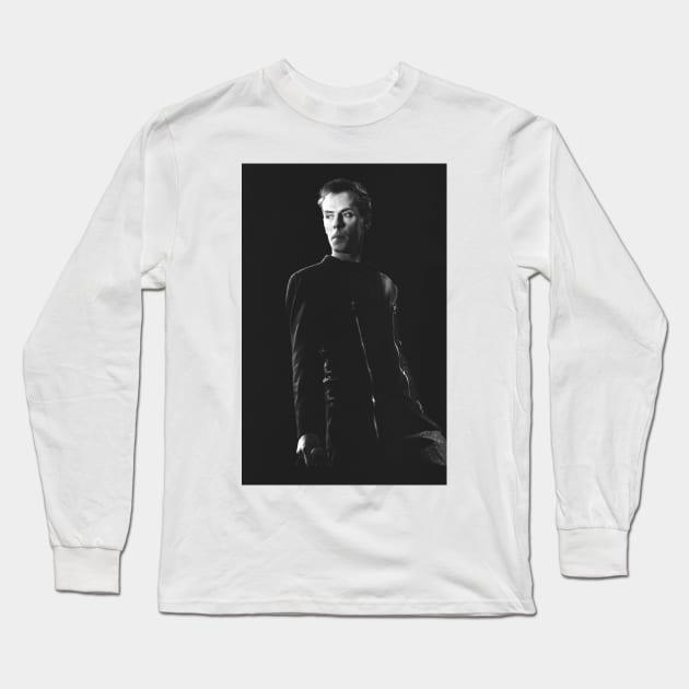 Peter Murphy BW Photograph Long Sleeve T-Shirt by Concert Photos